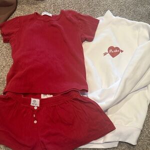 Parker Women's Red and White Pajama Set